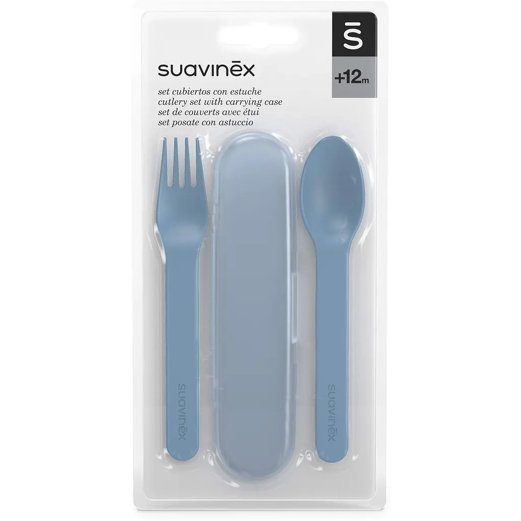 Набір столових приборів Suavinex Go natural у футлярі блакитний (401506) - фото 2