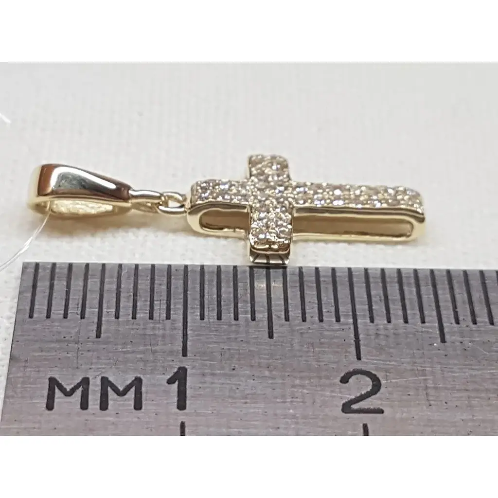 Золотой крестик Qvaliz с фианитами. 503-00667 - фото 3