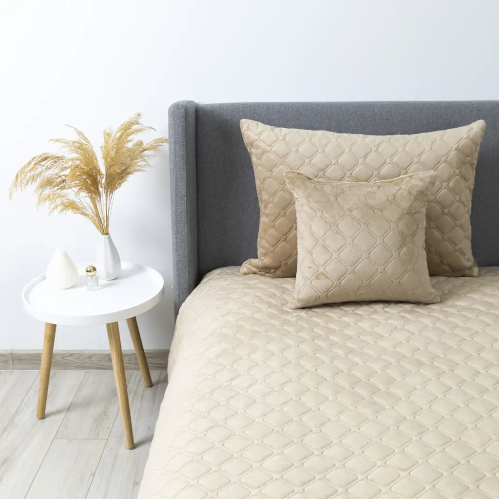 Покривало ТЕП велюрове Velour Ромб круглий 150x210 см золотий беж - фото 5