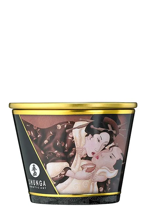 Масажна свічка Shunga Candle Chocolate з ароматом шоколаду, 170 мл - фото 3