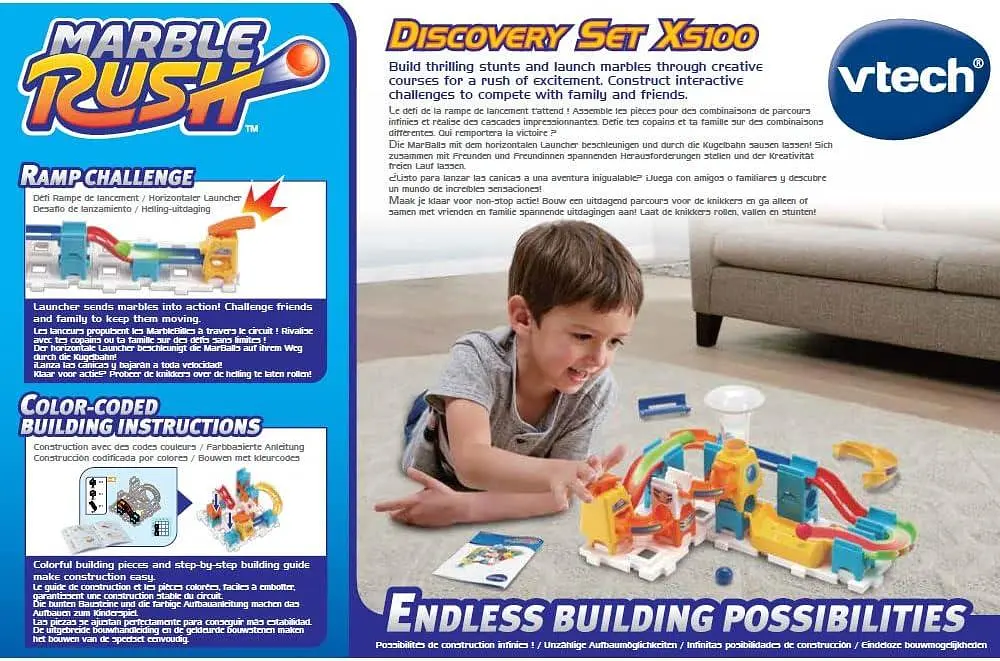 Конструктор лабіринт VTech Marble Rush Discovery XS100 кульковий трек 30 деталей 3 кульки STEM-конструктор від 4 років (SKU-326) - фото 9