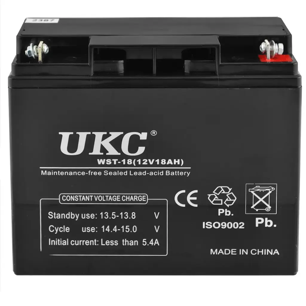 Акумуляторна батарея до ДБЖ 12В 18Ач гелевий акумулятор AGM 12v 18A UKC WST-18 12V 18Ah - фото 2