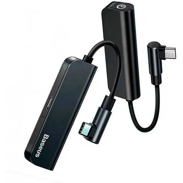 Переходник Baseus L53 Type-C to Type-C + 3.5 мм AUX + Macbook support PD 18W - фото 2