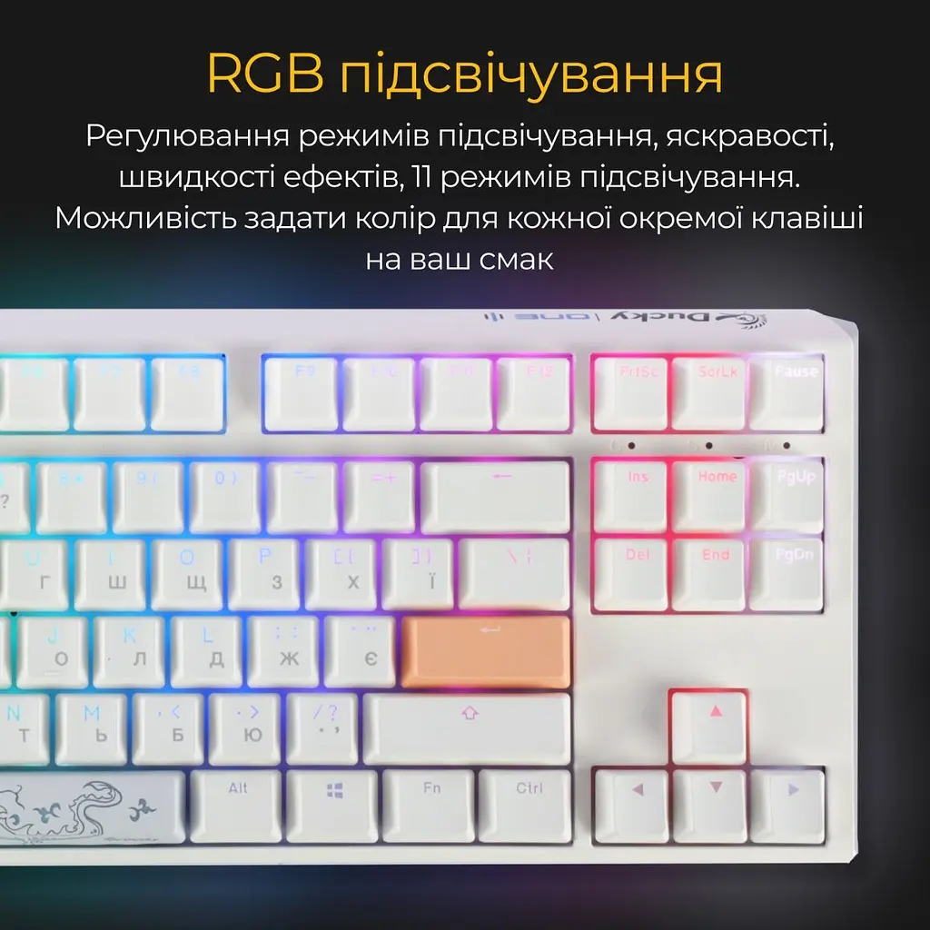 Клавіатура Ducky One 3 TKL Cherry MX Blue RGB White (DKON2187ST-CUAPXPWWWSC1) UA [128815] - фото 7