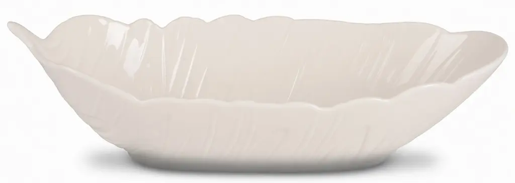 Тарілка-блюдо овальна порцелянова Limited Edition Deep Leaf White 35х14х8 см (B010392) - фото 3