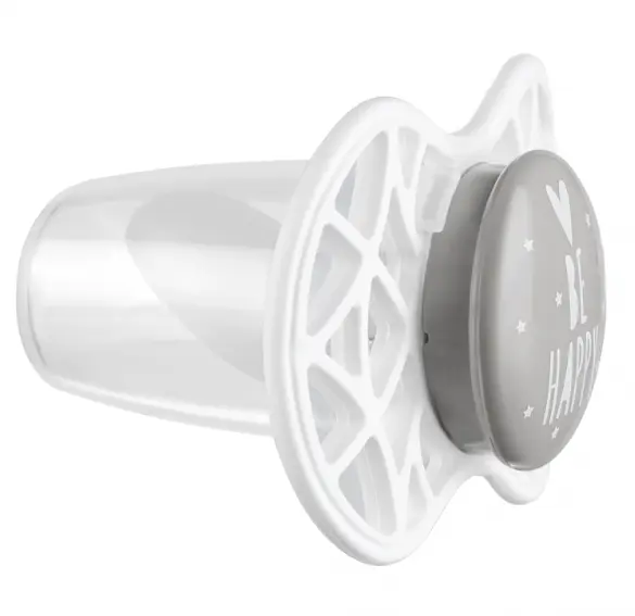 Силіконова ортодонтична пустушка Nuvita Air55 Cool Be Happy, 6-12 міс., сірий (NV7084PG) - фото 2