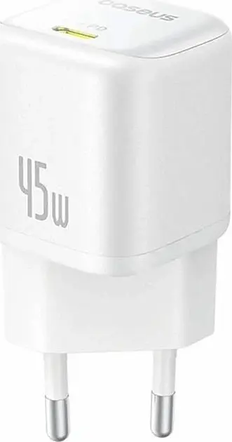 Сітчасте зарядне пристрій Baseus PicoGo GaN Fast Charger 1C 45W білий P10176800213-00 P10176800213-00 - фото 4