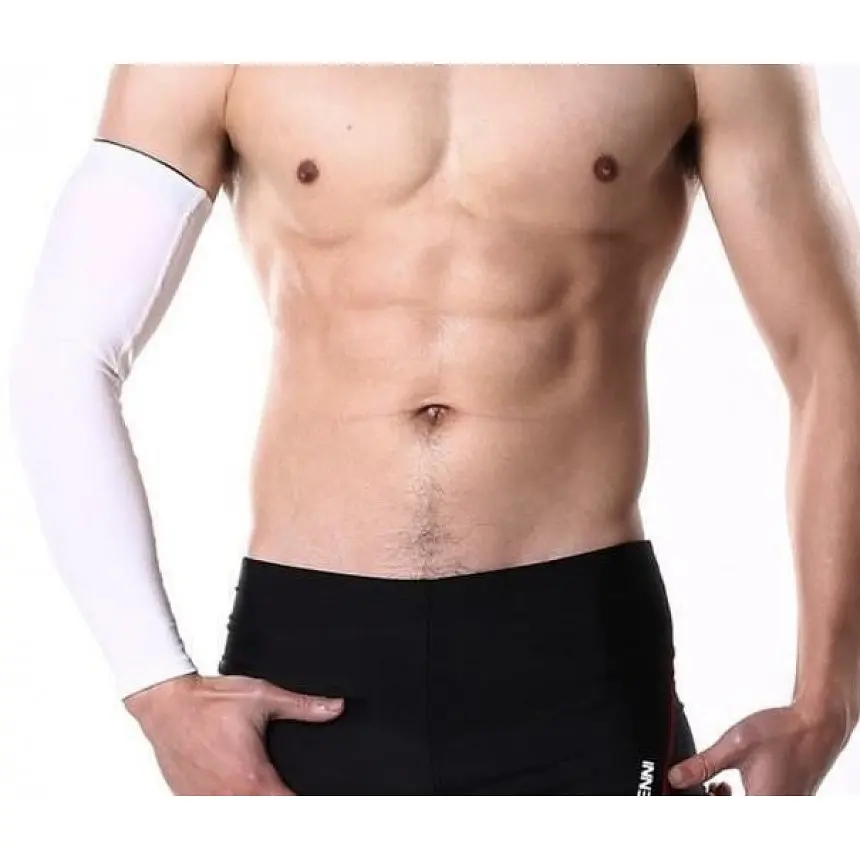 Компрессионный рукав эластичный бандаж для волейбола, танцев, гимнастики, йоги LVR 002 41x28x18 см размер XL White (16039) - фото 2