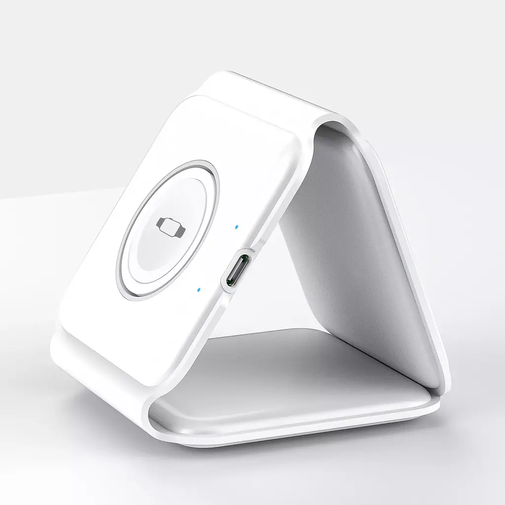 Бездротовий зарядний пристрій Wiwu M6 Wireless 3-in-1 Fast Charger Foldable White [73466] - фото 5