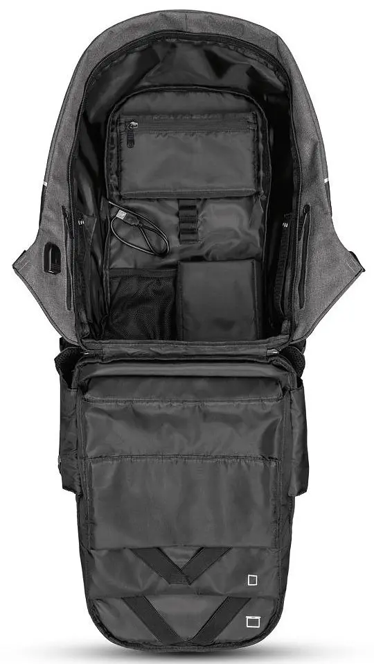 Рюкзак антизлодій з Rfid Topmove IAN352250 12L Бордовий з чорним - фото 9
