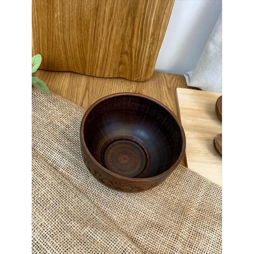 Салатник керамічний (глиняний) різьблений Декор 700 мл - фото 2