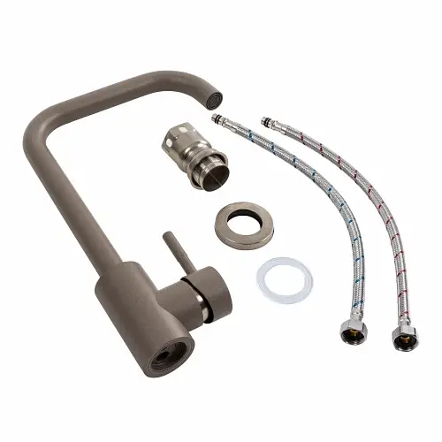 Змішувач кухонний Platinum NS02B (3008B-NA) поворотний одноважільний з нержавіючої сталі дюна (000041058) - фото 2