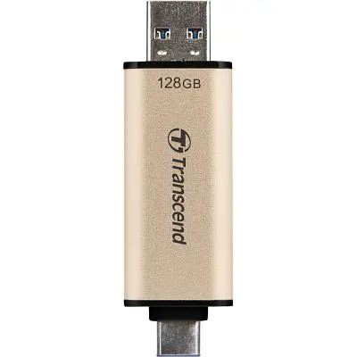 USB флеш накопичувач Transcend 128GB JetFlash 930 Gold-Black USB 3.2/Type-C (TS128GJF930C) - фото 5