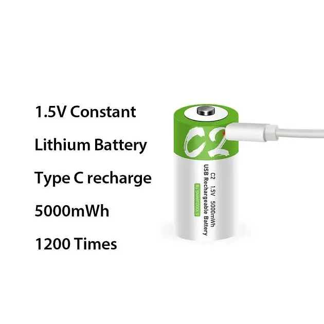 Акумулятор тип C/R14 Smartoools 3333 mAh - 5000mWh 1.5V батарейка із вбудованою зарядкою Type-C - фото 2