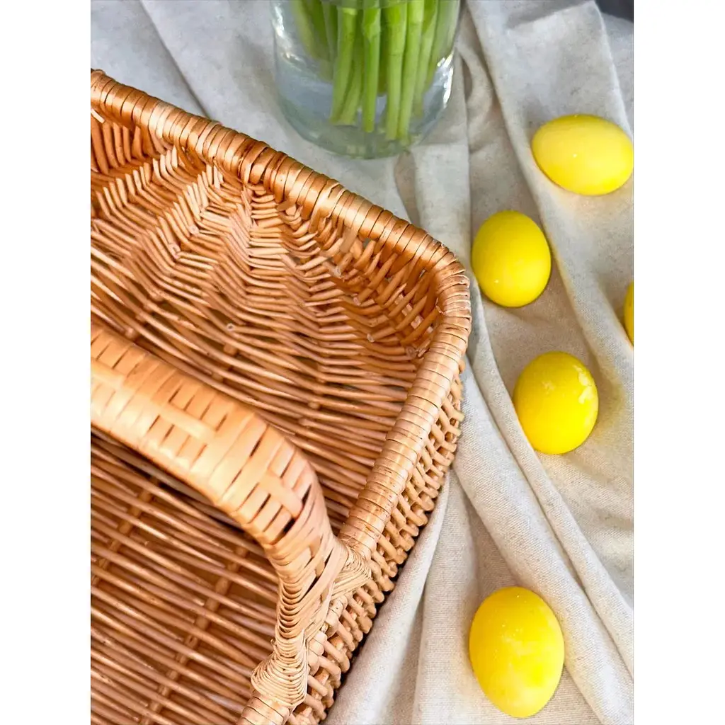 Пасхальная корзина из лозы с одной ручкой Волынь Коричневая - фото 3