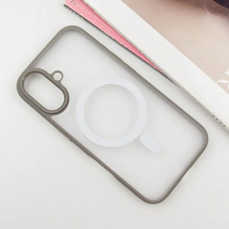 TPU+PC чохол Blueo Skin Friendly Frosted with MagSafe для Apple iPhone 16 (6.1) Сірий / Grey - фото 2