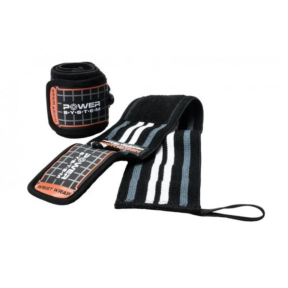 Кистьові бинти Wrist Wraps Power System PS-3500_Grey-Black - фото 3
