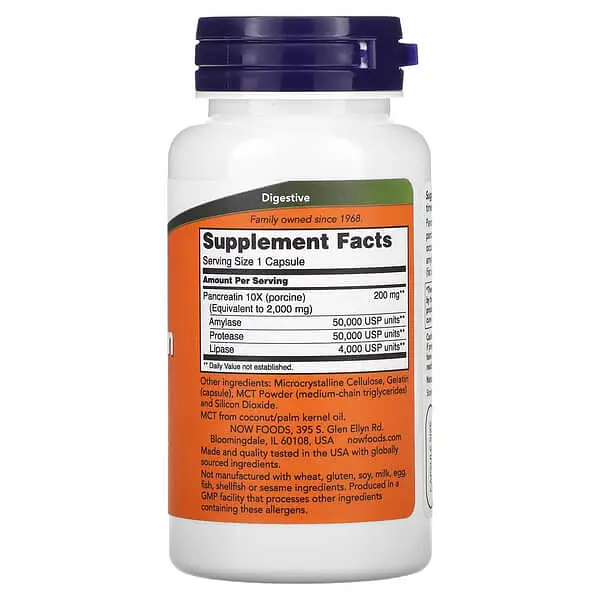 Ензими Pancreatin 2000 100 Capsules NOW vit0006035 - фото 2