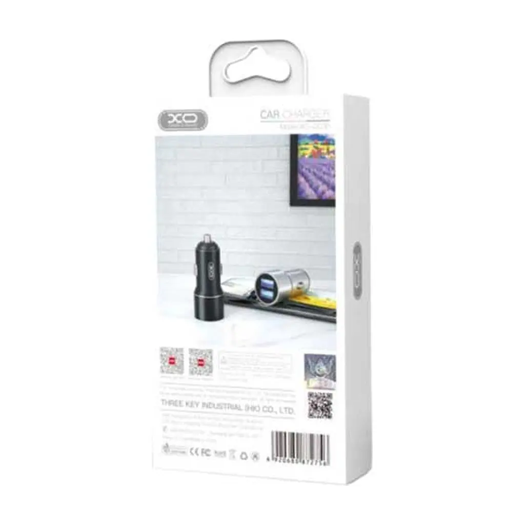 Зарядний пристрій XO CC30 Metal Car Charger Black (XO-CC30-BK) - фото 2