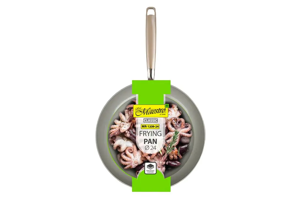Сковорода антипригарна Maestro MR-1209-24 діаметр 24 см Ceramic алюміній - фото 4