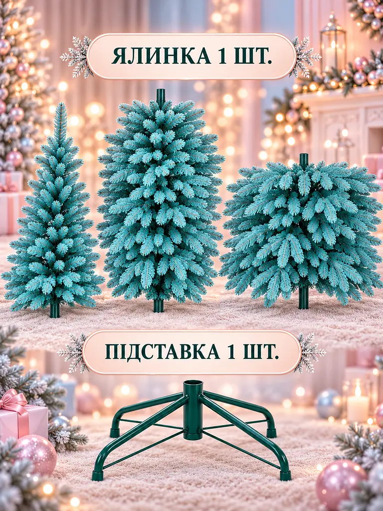 Лита штучна ялинка YaLINKA PB23 Смерека 230 см на металевій підставці, блакитна (49676452) - фото 7