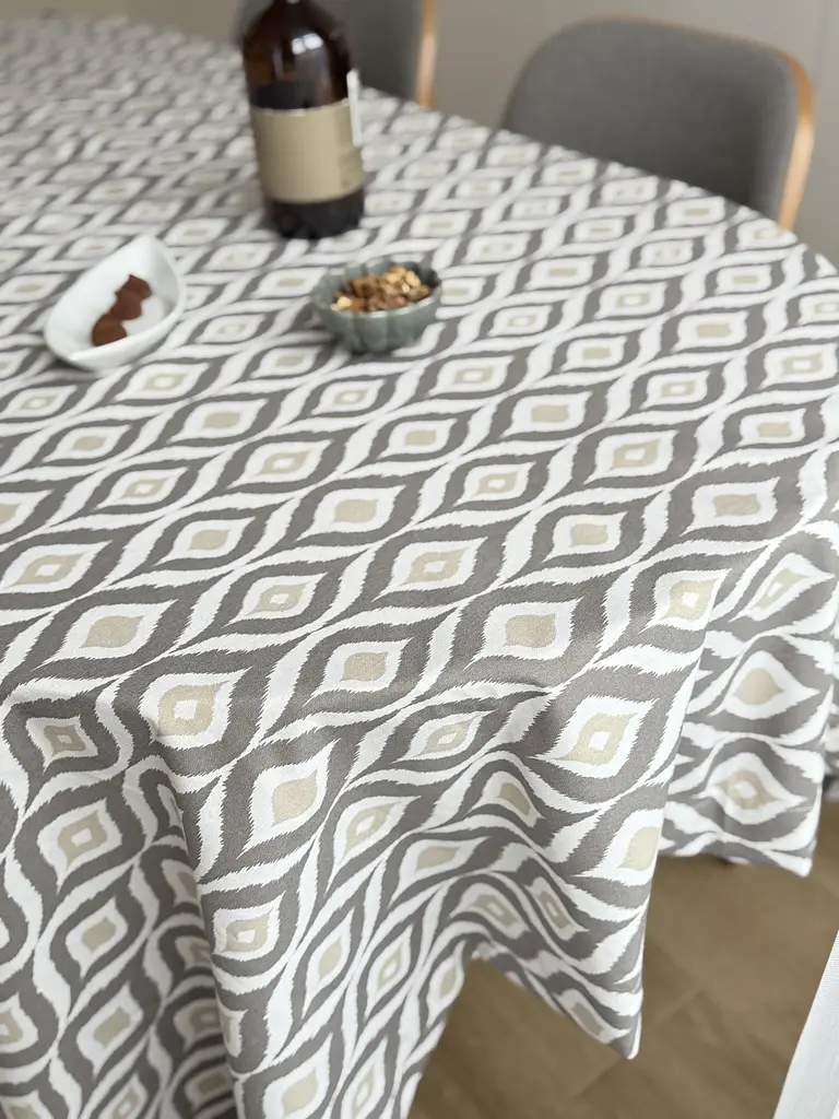 Скатертина столова Ecotton DUCK 150х170 см водовідштовхувальна Абстракт сірий (27951/29) (25033) - фото 9