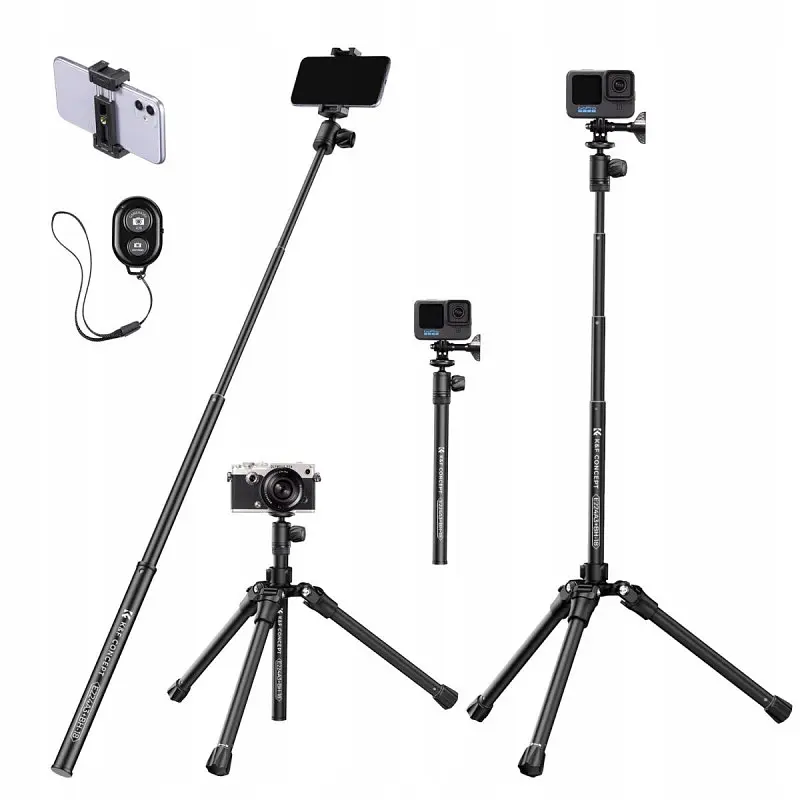 KF09.120V2 - Штатив K&F Concept Штатив телескопичний E224A3+BH18, max 4kg, h ... - фото 2