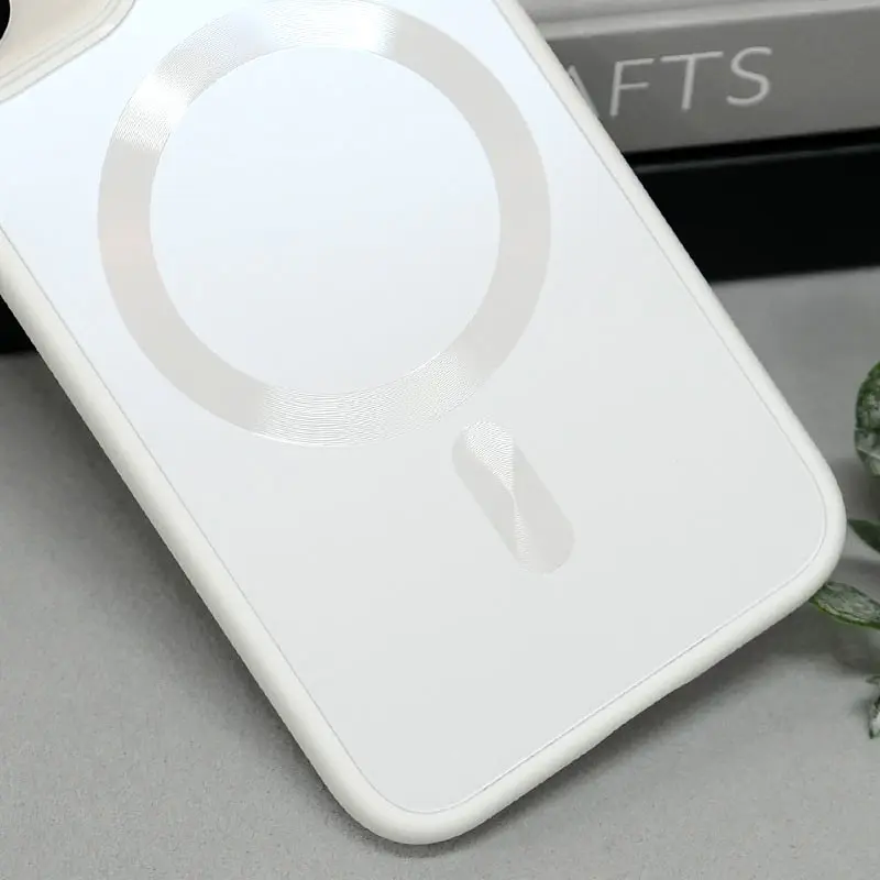 Чохол TPU+Glass Sapphire Midnight with MagSafe для Apple iPhone 12 (6.1) Білий / White - фото 3