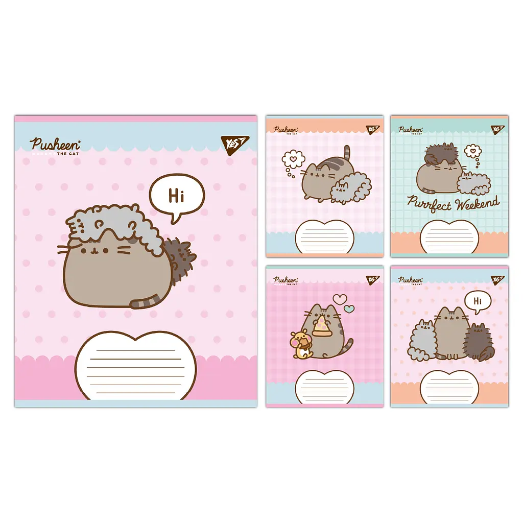 Набір зошитів шкільних YES А5/12 лінія Pusheen Weekend 25 шт (767608)