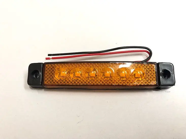 Габарит LED прямокутний 100х10 мм / 24V / 6 діодів / Помаранчевий 10 шт. (201306 K 040) - фото 2