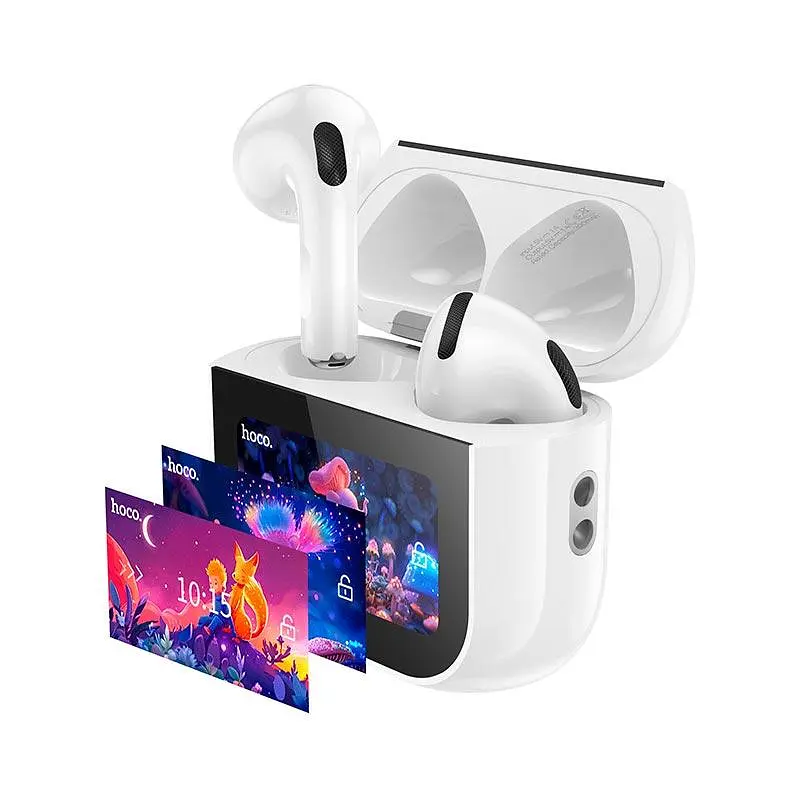 Беспроводные наушники Hoco EW82 Sparkle true wireless touch screen BT headset, BT5.4, 30mAh, 300mAh, 4h, white - фото 4