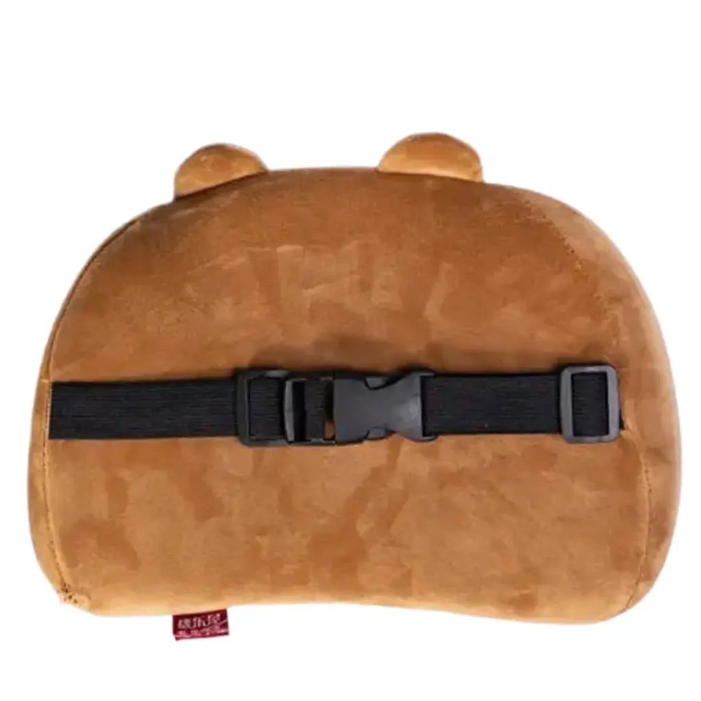 Подушка ортопедична Yiwu Cookie Bear велюр 27х20х12 см коричнева для подорожей - фото 3