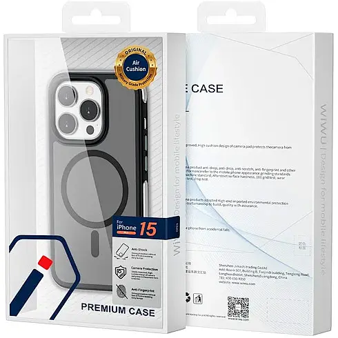 Чохол WiWU Air Shield with MagSafe для Apple iPhone 15 Pro Dark Blue [93120] - фото 3