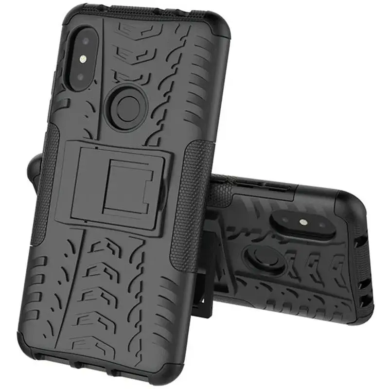 Чохол-накладка Toto Dazzle Kickstand 2 in 1 Case Xiaomi Redmi Note 6 Pro Black - фото 7