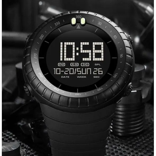 Тактические водостойкие кварцевые часы Skmei Ribas black - фото 3