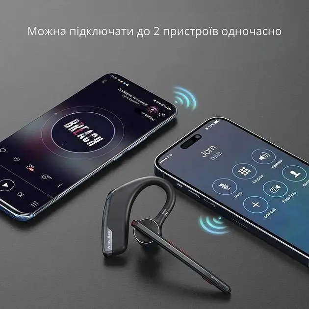 Бездротова Bluetooth-гарнітура New Bee M51 з активним шумозаглушенням і зарядним рейсом Чорна (QCC4) - фото 4