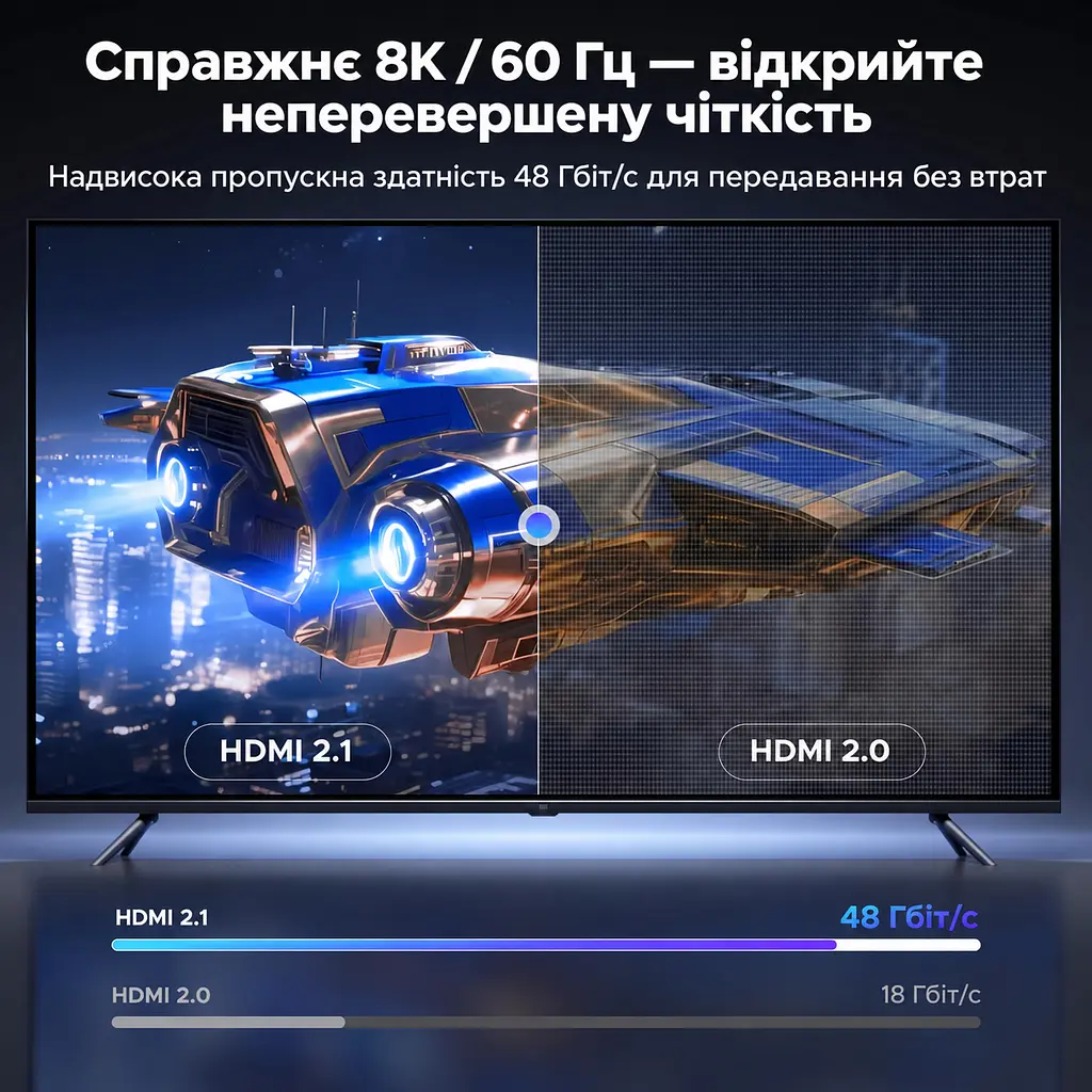 Кабель HDMI UGREEN HD188 2.1 кутовий 90° 8K 60 Гц 2 м чорний (85169) - фото 5