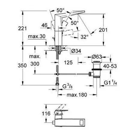 Змішувач для раковини Grohe Allure Brilliant 23109000, Хром - фото 2
