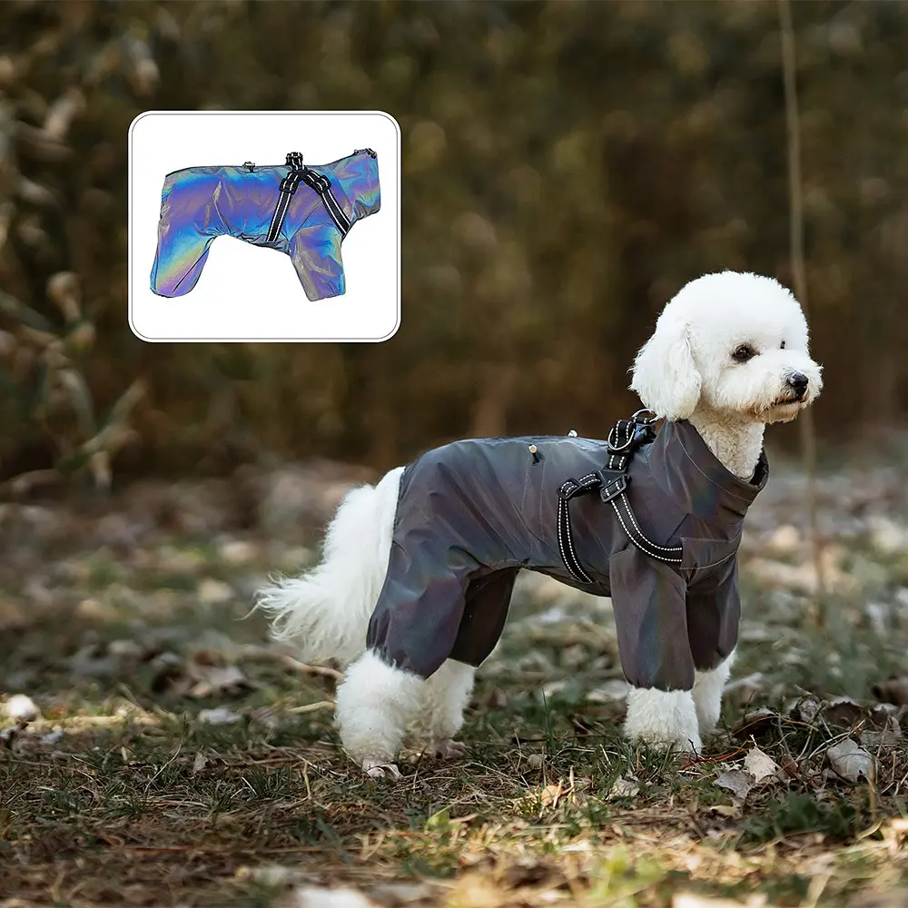 Світловідбивний дощовик-комбінезон для собак Derby R61 Grey Reflective L