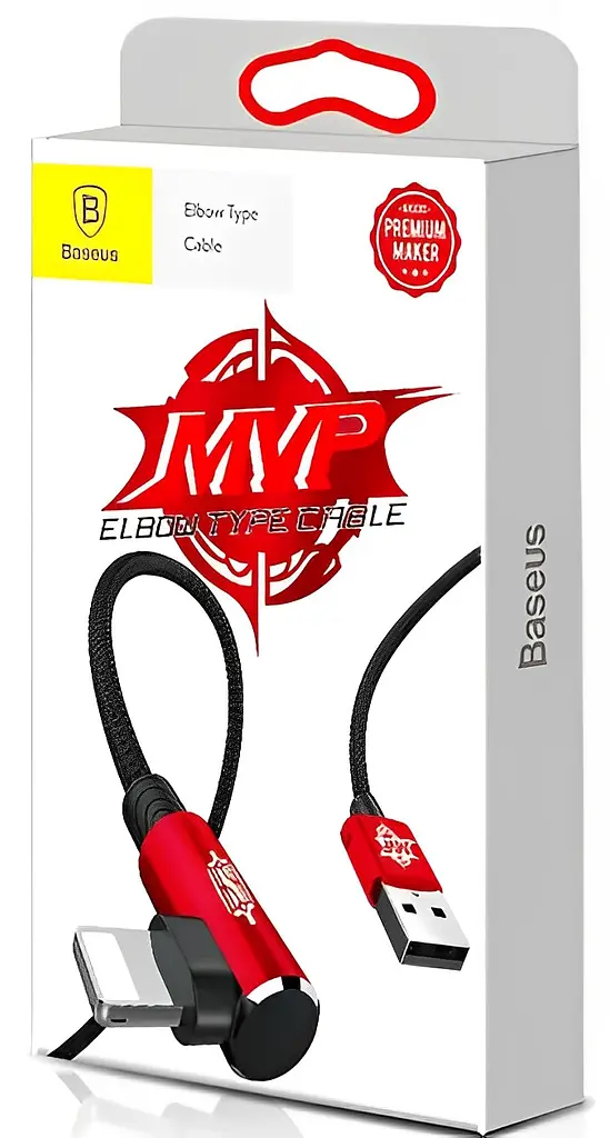 Кабель Baseus MVP Elbow L Shape Cable USB to Lightning 1.5A 1m CALMVP-09 Red - фото 4