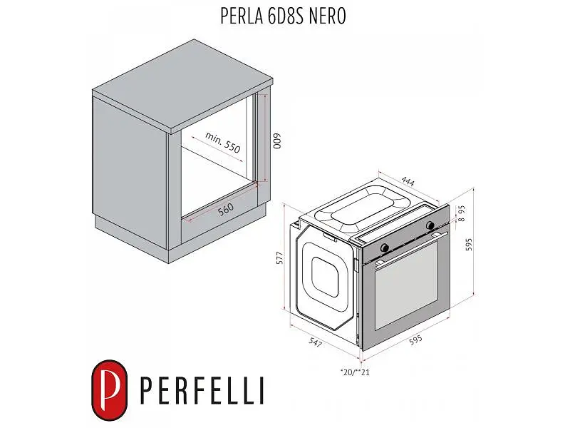Духовка електрична Perfelli PERLA 6D8S NERO - фото 9