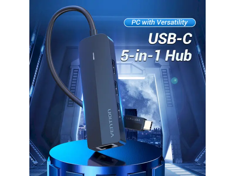 Док-станція для ноутбука Vention Hub USB 3.1 Type-C 3-Port 0.15m Black (TGOBB) - фото 7