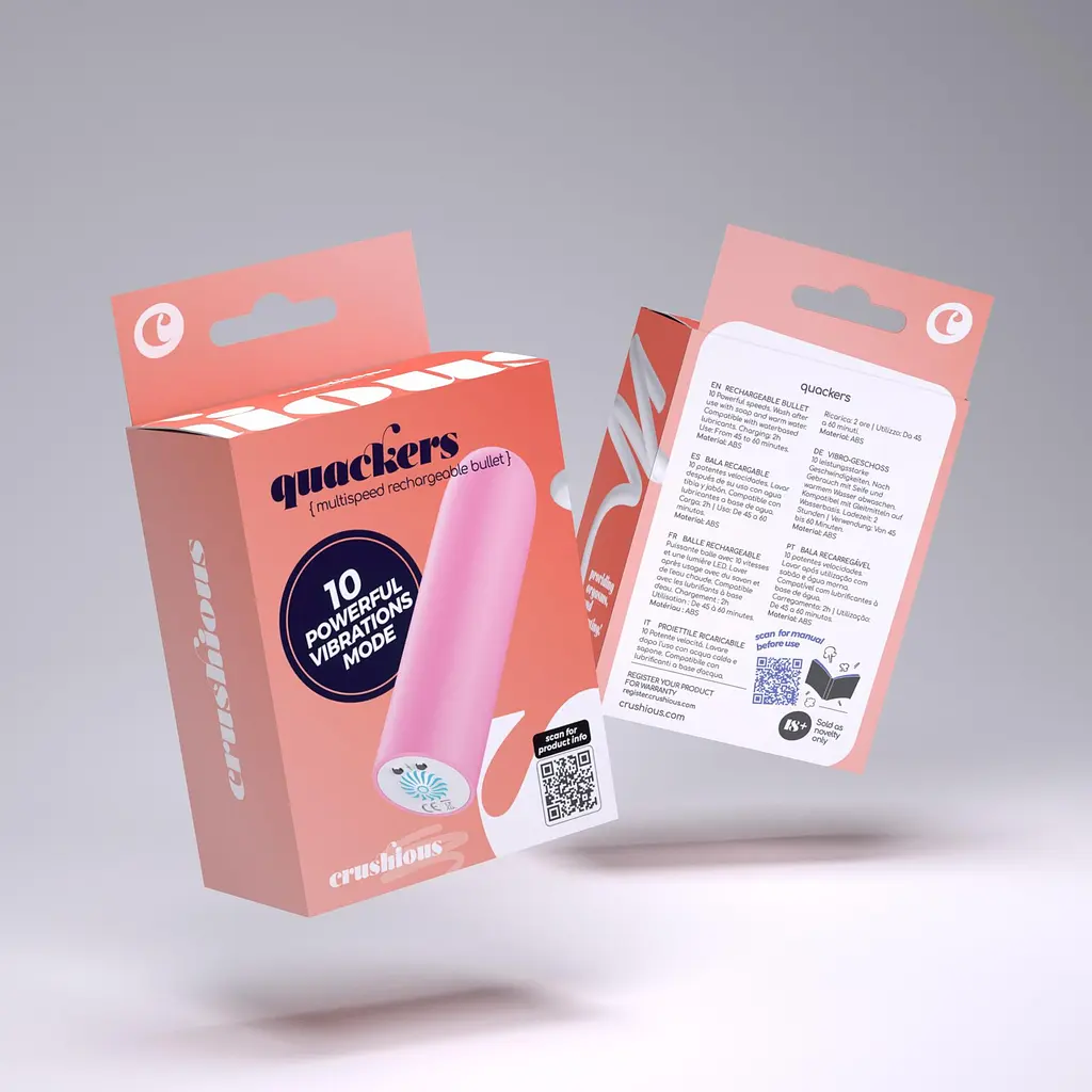 Мини-вибратор Crushious Quackers 8.6 см (розовый) - фото 15