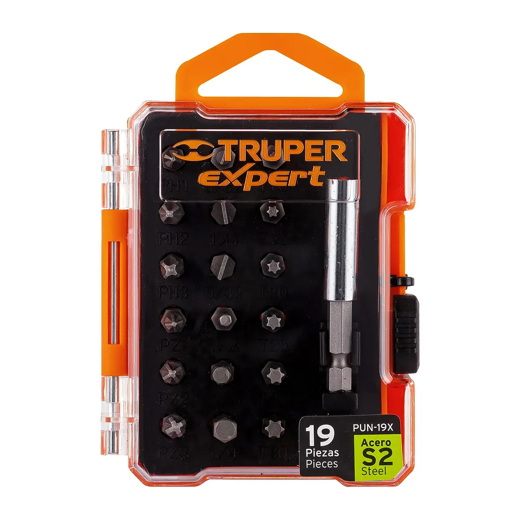 Набір біт Truper Expert збірний з тримачем у кейсі 19 шт. (PUN-19X) - фото 2