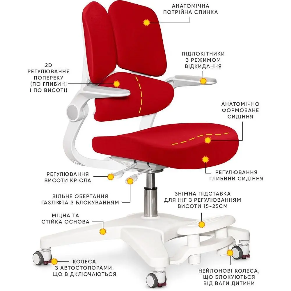 Детское кресло Mealux Trident Red (Y-617 KR) - фото 3