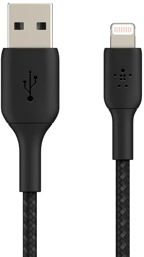 Кабель Belkin USB-A > Lightning подзарядка/синхронизация 2м, 12Вт, плетеный, черный teh0013678 - фото 2