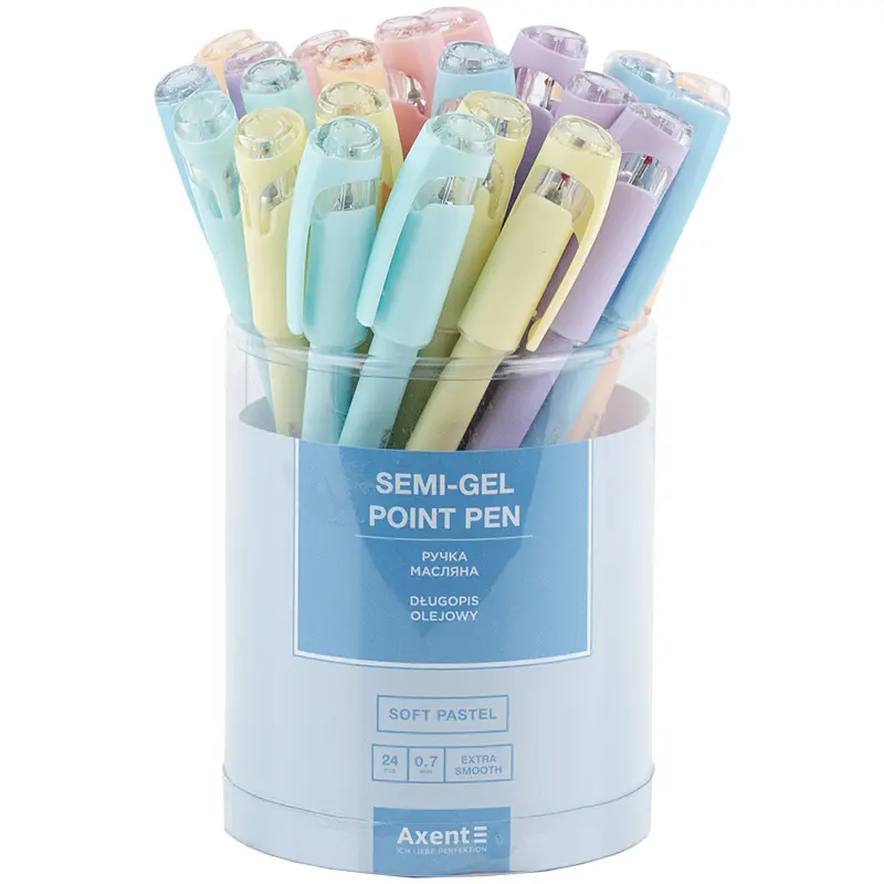 Набір ручок Axent Soft Pastel масляні 24 шт. сині (AB1102-02-A) - фото 4