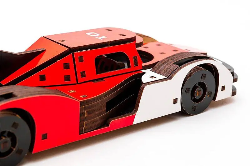 Конструктор Puz-01037 "Racing Car" Порше дерев'яний, 146 дит., розмір моделі 22х9х5 см PuzzleOk - фото 4