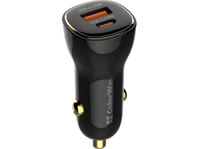 Автомобільний зарядний пристрій ColorWay Power Delivery 60 W Black (CW-CHA046PD-BK) - фото 4