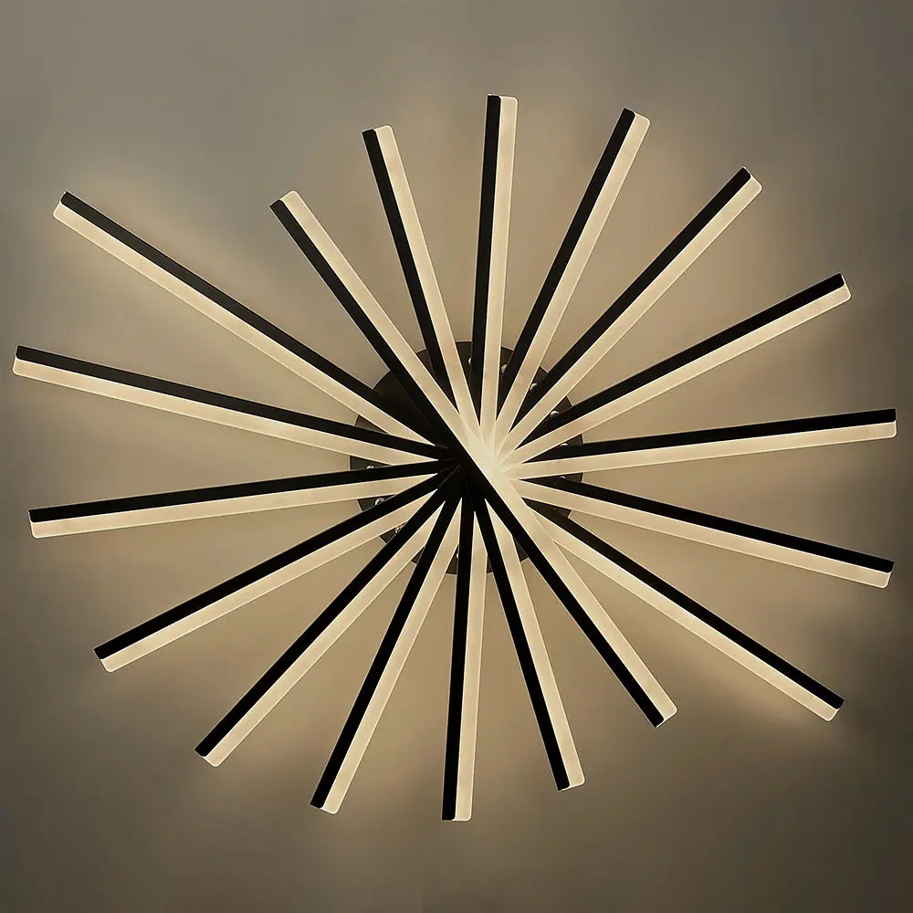 Люстра с геометрическим дизайном в черном корпусе Ст. MJ 195/9 BK Line F - фото 7